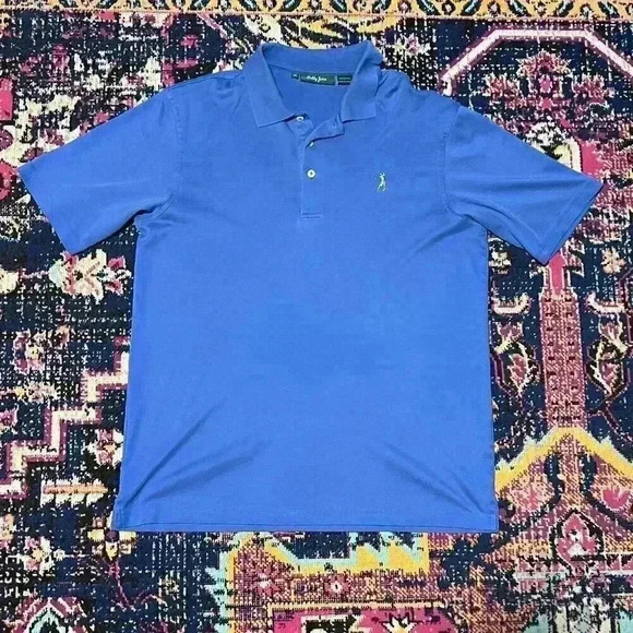 Bobby Jones Polo Shirt Mens Medium Blue Short Sleeve Golf Collar - Picture 1 of 1